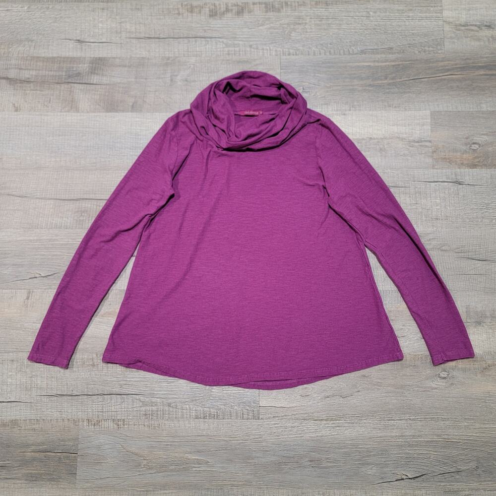 Cut Loose Cowl Neck Cotton Linen Blend Slub‎ Knit Long Sleeve Boho Lagenlook Top